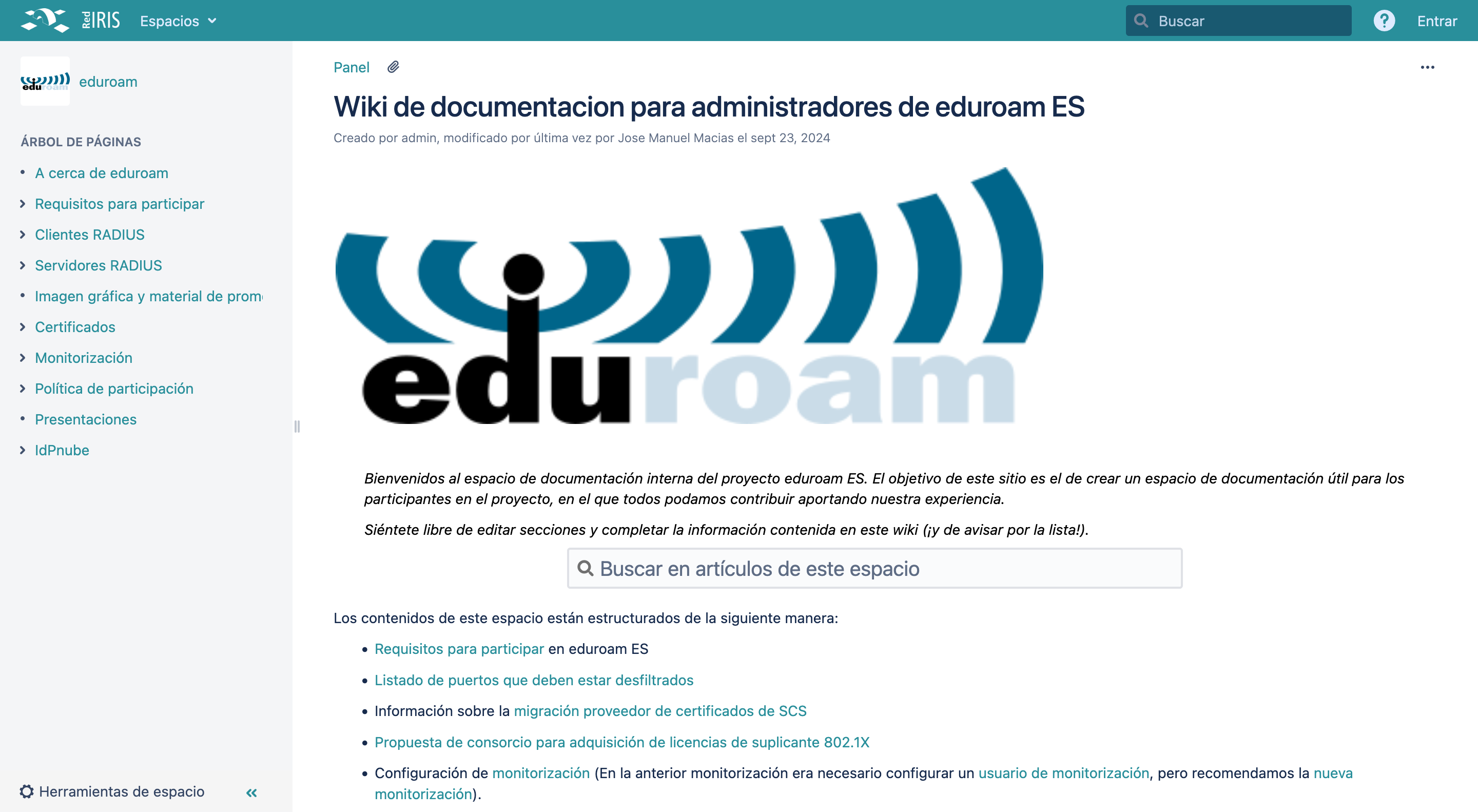 Wiki de eduroam España.